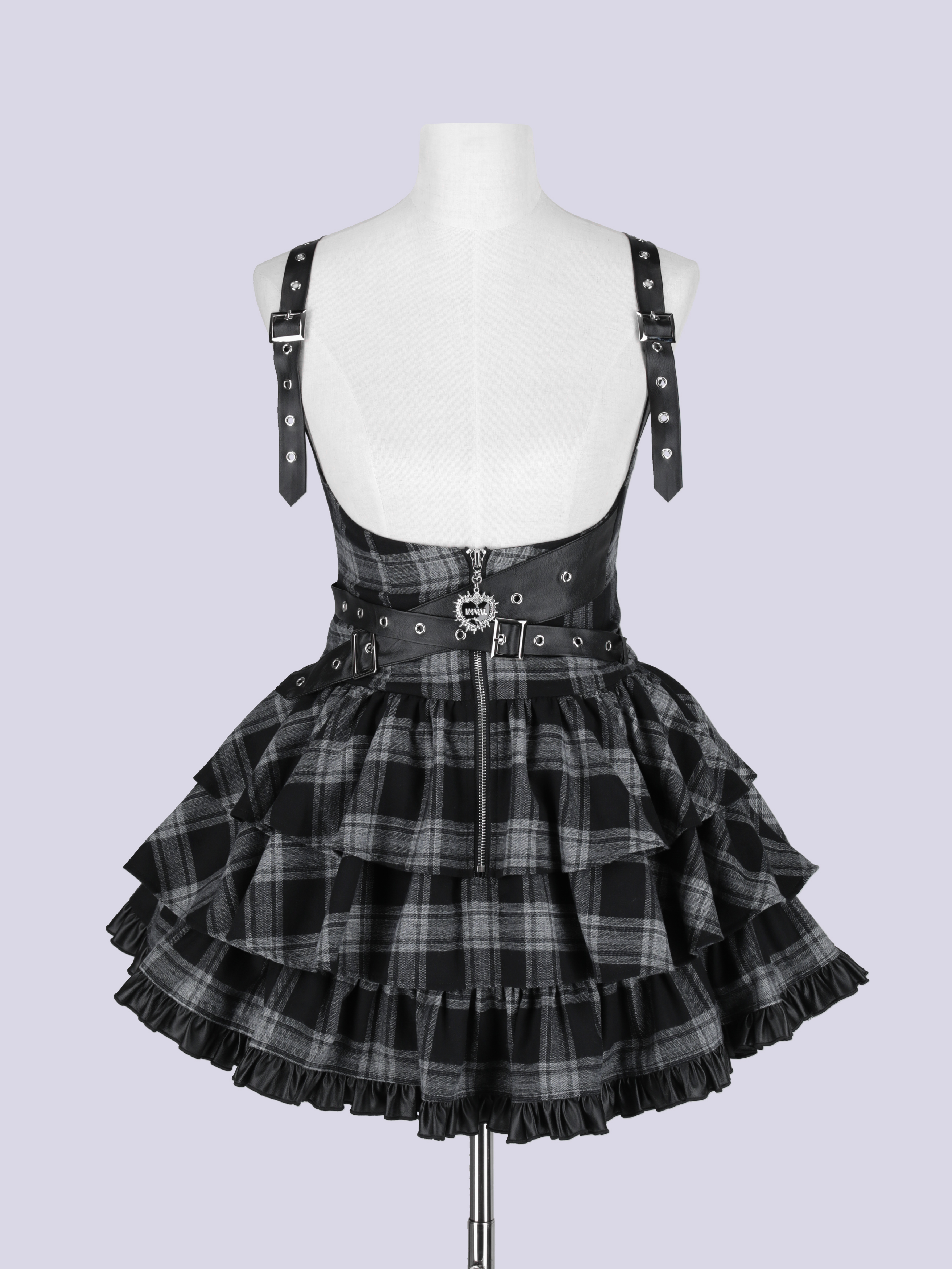 クーザ IMVAL / Frill Leather Dress ブラック IMVAL / Frill Leather Dress [BLK] - QOOZA