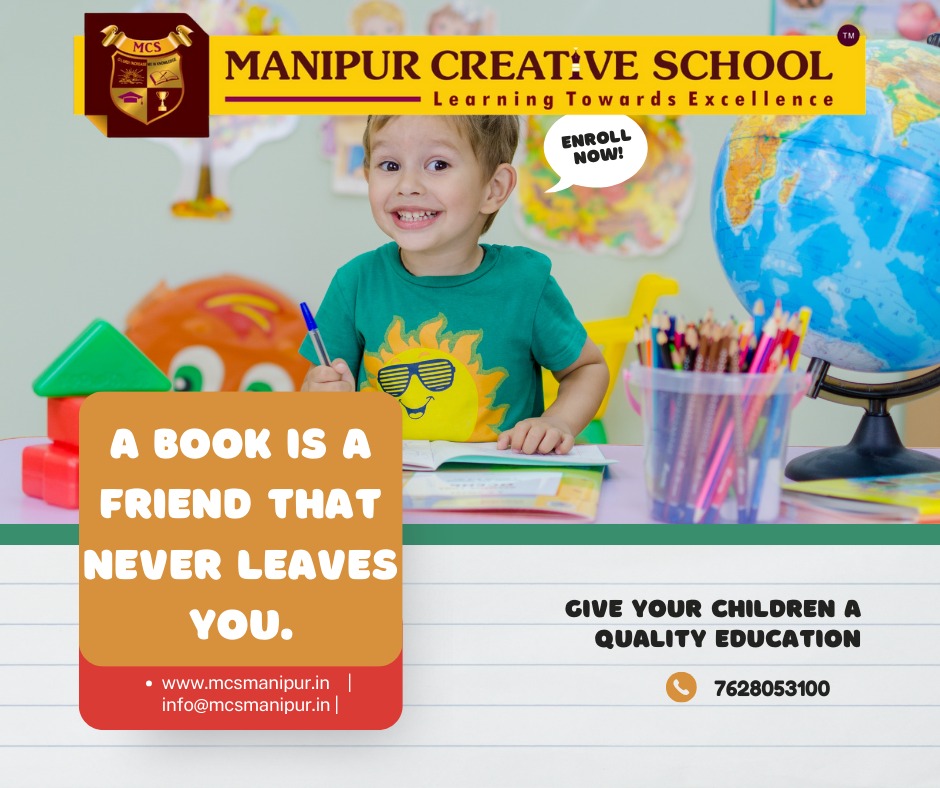 MCSImphal's tweet image. 📚 A book is a friend that never leaves you🌟

Give your children a quality education at Manipur Creative School-Learning Towards Excellence.

🌐 mcsmanipur.in
📩 info@mcsmanipur.in
📞 7628053100

#QualityEducation #FutureLeaders #LearningExcellence #EducationMatters