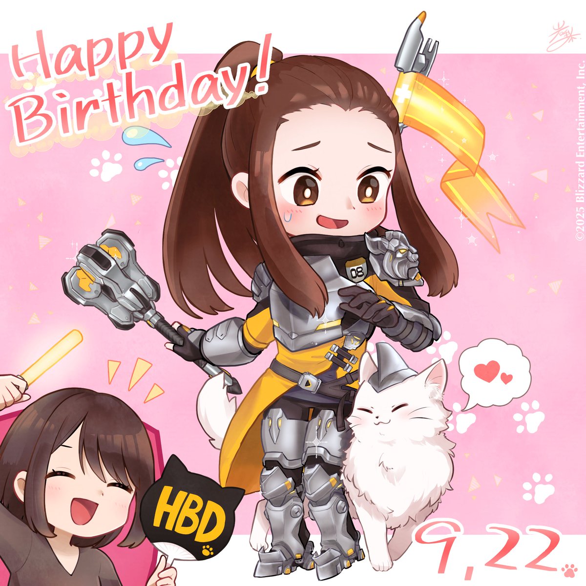 本日9月22日はブリギッテの誕生日！🎉🎂

ブリギッテ日本語声優の大森ゆきさんもお祝いに駆けつけてくれたみたいです！✨

#オーバーウォッチ2 をつけて、ゆきさんと一緒にみんなでお祝いメッセージやブリギッテのベストプレイをシェアしましょう！

🎨<a href="/iwa_nashi/">🪨岩梨🍐〔iwanashi〕</a>