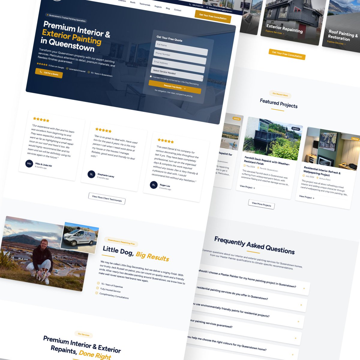 BradleyHamilton's tweet image. Helping tradies get found online 

this site is now ranking 4th for “painters near me” in a competitive NZ town.. and still climbing.

- loads lighting fast 
- easy to update with new projects 
- built to turn visitors into enquiries 

#PainterWebsite #WebDesignNZ…