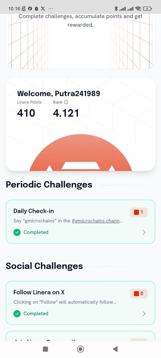Putrazaya3's tweet image. 🚀 Just tried Linera — it’s super fun!
Earn points by joining challenges &amp;amp; daily check-ins.
If you love exploring rewarding Web3 projects, you should definitely check out @linera_io 🌐
🎯 Start here: portal.linera.net/quests

#Linera #microchains #Web3 #blockchains