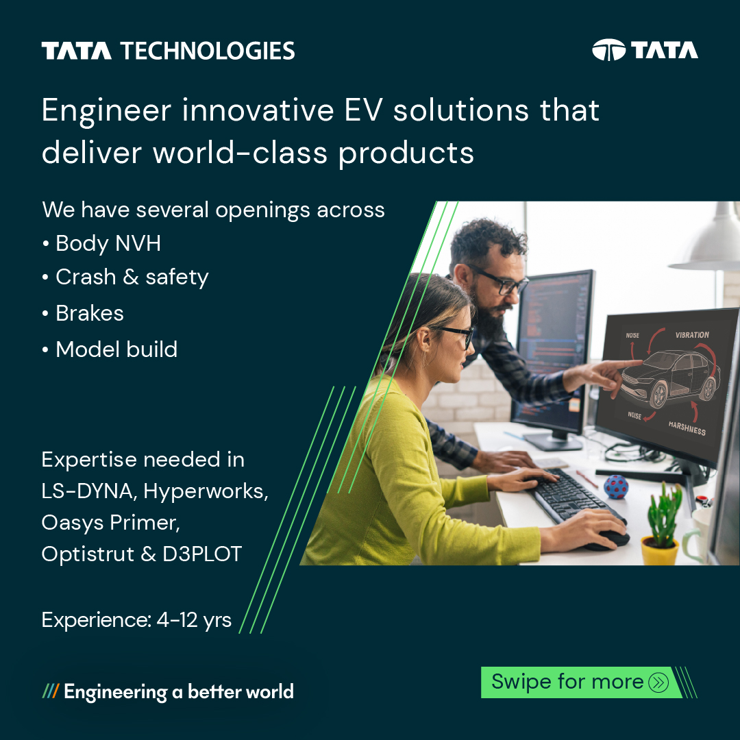 TataTech_News's tweet image. #AutomotiveEngineering - 🚗 100+ opportunities available. Walk in with your skills and walk out with an offer.

We&apos;ve a mega walk-in drive on 27 Sept at our Pune HQ, Venue - goo.gl/maps/jBmwtCrqM…

Tata Technologies is actively seeking talented innovators who are eager to pursue…