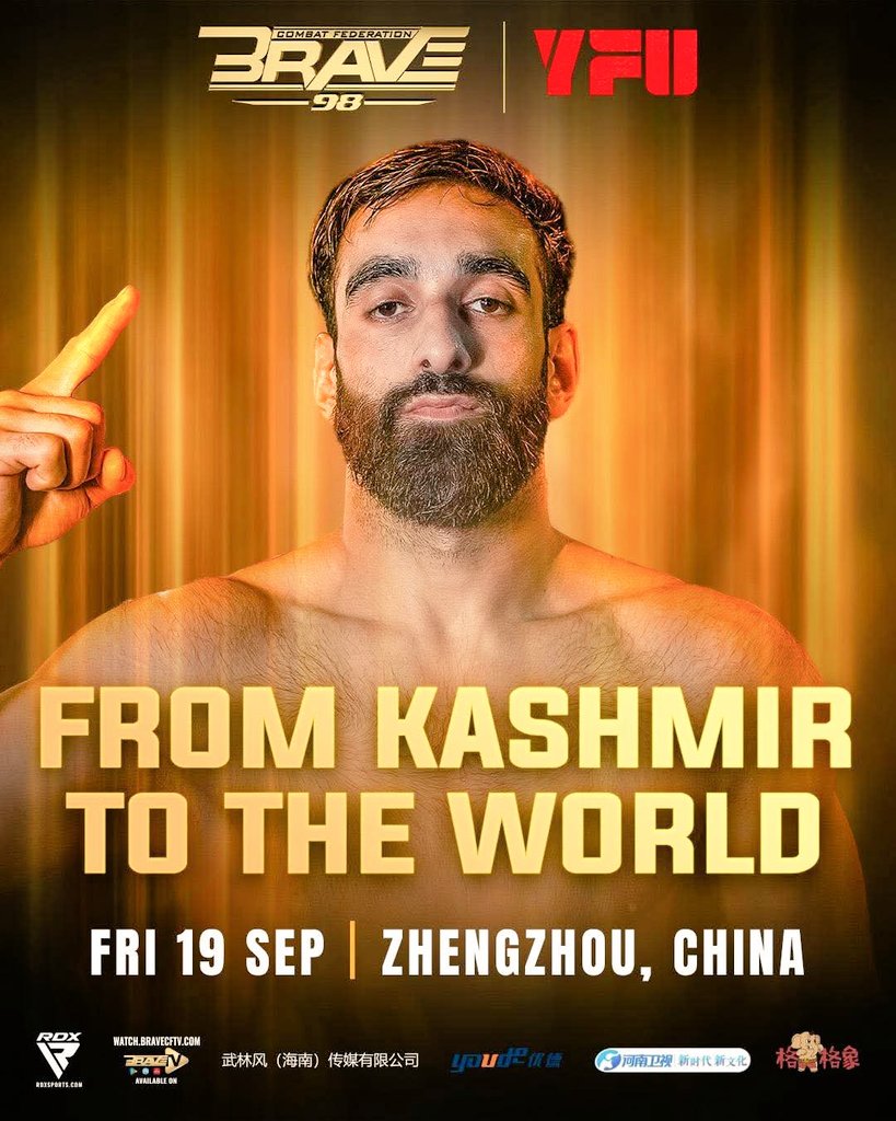Congrats to Owais Yakoob winning an MMA championship in China for India. 

But the Chinese are trying to project him as being from "Kashmir", as usual, and not as "from India." Like their slave channels like China News Asia of Singapore do cunningly to show Kashmir as a separate