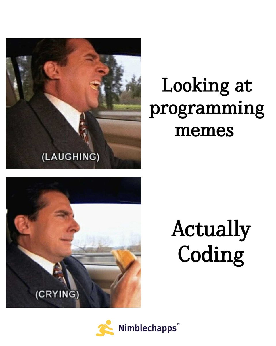 Nimblechapps's tweet image. 💻 Looking at programming memes: Therapy 😂
👨💻 Actually coding: Reality check 😭 

🔁 Repost this if you’ve laughed at memes longer than you’ve coded today!

#Nimblechapps #NimbleMeme #NimbleMemes #DeveloperHumor #TechHumor #CodingLife #ProgrammerHumor #ITLife #CorporateHumor