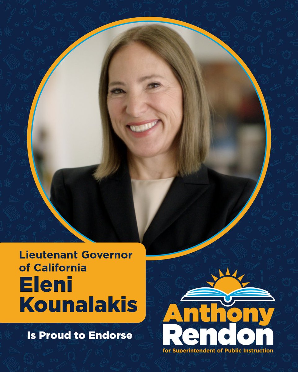 Grateful to California's amazing Lieutenant Governor <a href="/EleniForCA/">Eleni Kounalakis</a> for your endorsement of my campaign!