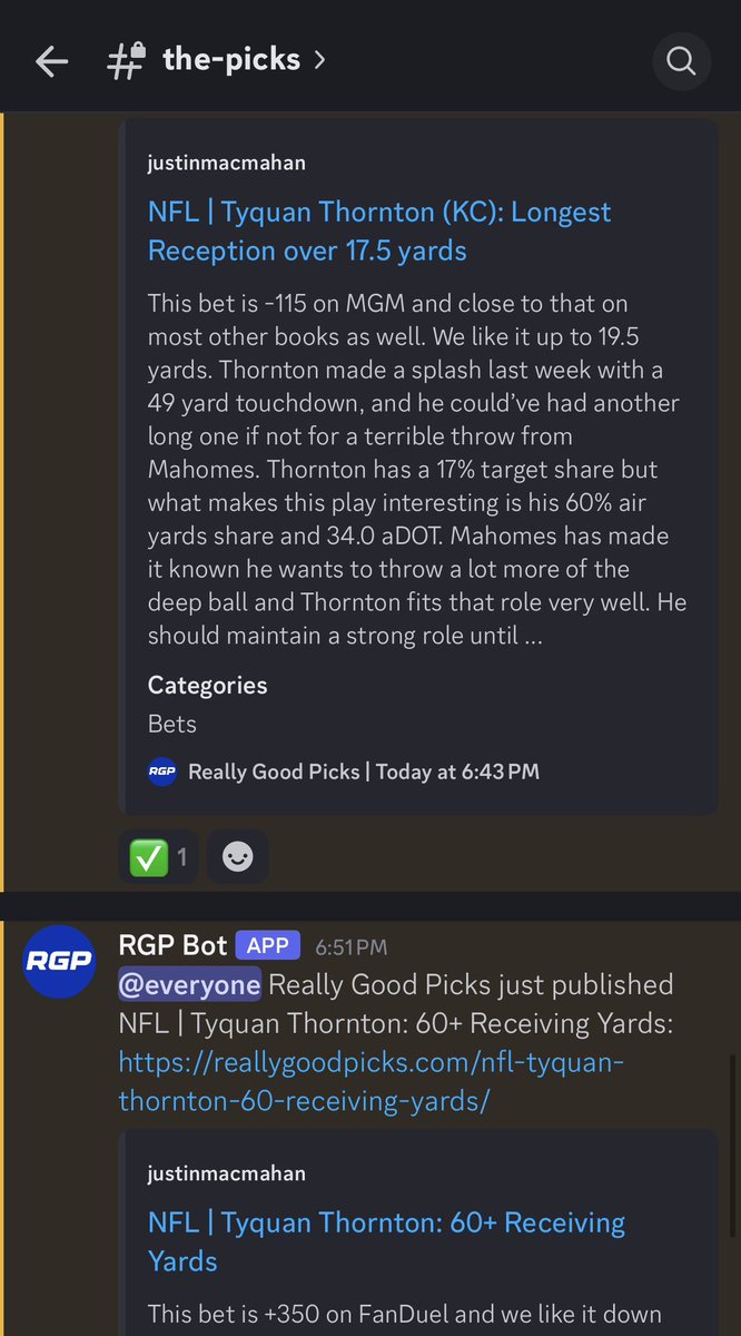 Very proud of these Tyquan Thornton bets we posted. Sadly I didn’t hit the full ladder up to 100+ yards but we did hit the +350 bet for 60+ yards. Extremely mispriced props for a guy with his current role