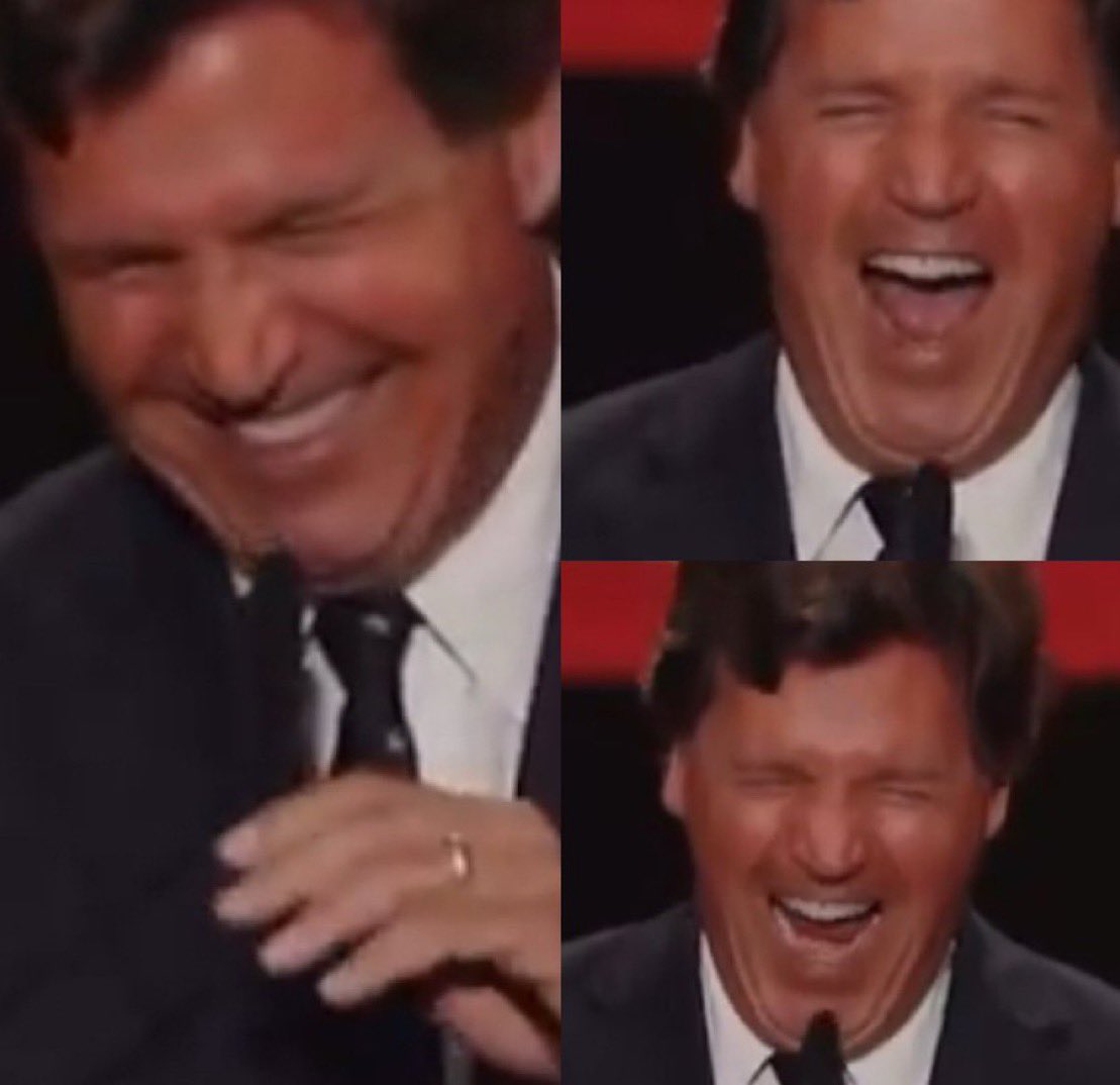 It takes a truly evil person to go to a righteous man’s funeral, make an antisemitic statement, and then laugh like this while the audience sits in shocked silence.