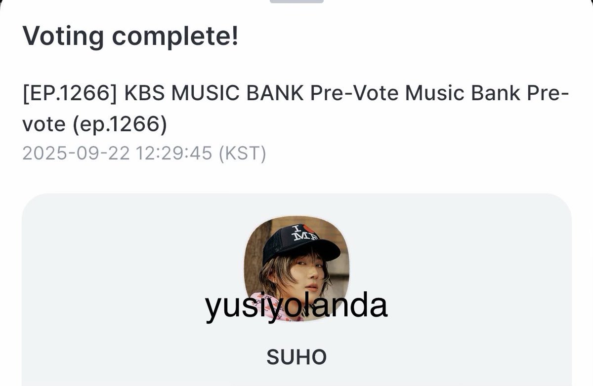 yusiyolanda's tweet image. I voted for SUHO on Music Bank pre-vote! 💙 #팬캐스트뮤뱅투표