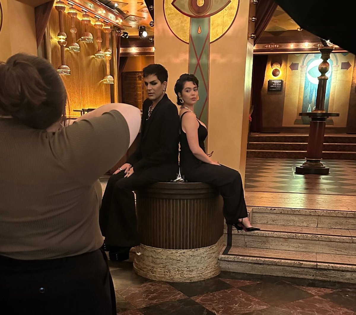 4Gelly's tweet image. New photos behind the scenes of @adamlambert and Auli'i during their press days at #Cabaret 😍🖤🖤
and a video of their final bows when they ended their run "I was in shambles on this night 🥹🤧" 
via brianansanchez