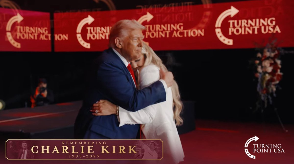 justinseans's tweet image. Donald Trump and Erika Kirk