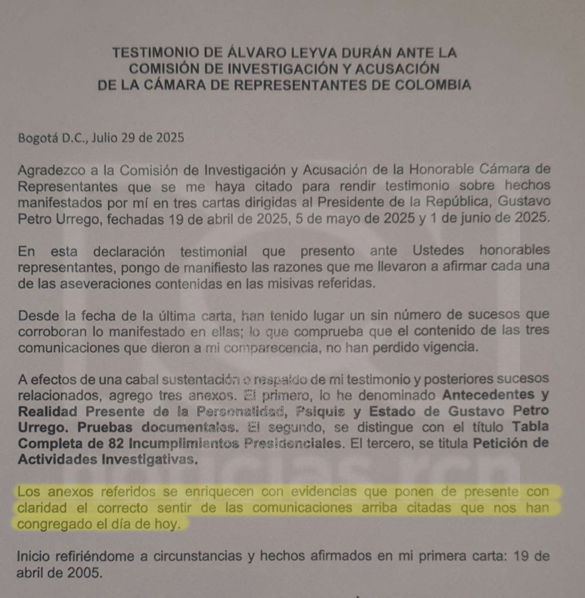 NoticiasRCN's tweet image. #ATENCIÓN | En minutos en @NoticiasRCN, el revelador documento que radicó el excanciller Leyva donde ratifica y amplía sus denuncias por la supuesta adicción del presidente Gustavo Petro.
Cita 82 incumplimientos, pide declaraciones de funcionarios, grabaciones e incluso adjunta…