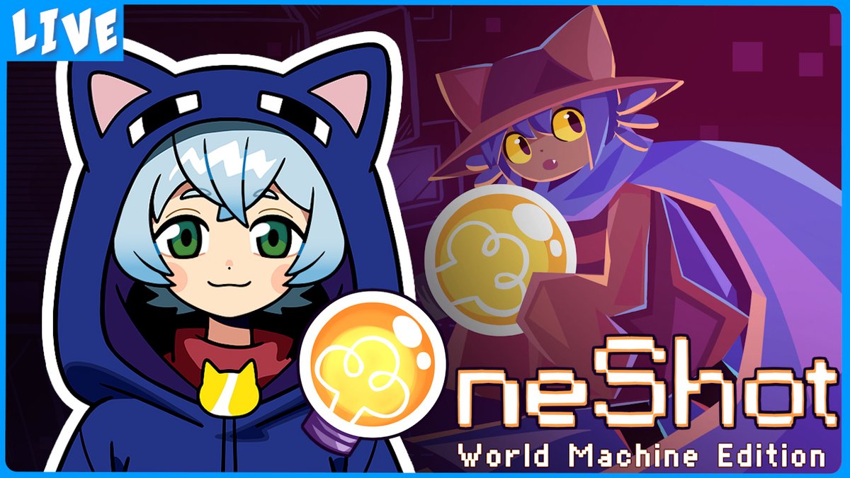 20時から！！
どんな物語なのか楽しみ！！

【OneShot:World Machine Edition】記憶を消して遊びたい"一度きり"の名作【クロノア】 youtube.com/live/iLOkxN3KA…