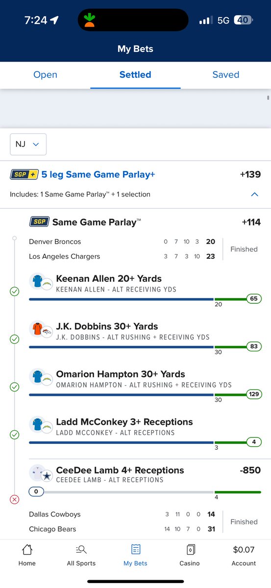 m_foxxx's tweet photo. @FanDuel_Support Then why is my parlay saying I lost and not voiding his portion? And why is my TD score saying lost and not voided? https://t.co/TKb0fKJRoX