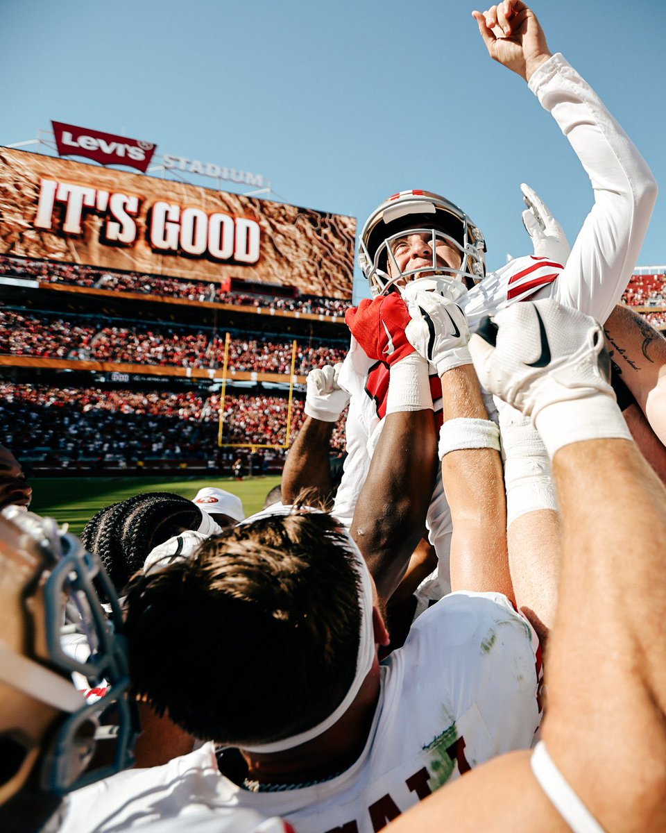 No Purdy.
No Bosa.
No Kittle.
No Aiyuk.
So much adversity. 
And the team found a way to win AGAIN!

3-0 would be damn near impossible for most teams with the adversity the #49ers have faced. 

Honestly it’s impressive. #FTTB