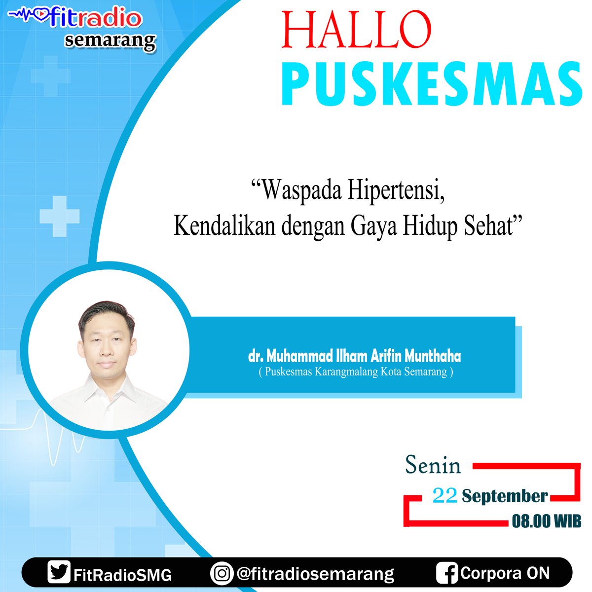 Bagaimana Mewaspadai Hipertensi?

Simak Hallo Puskesmas Jam 08.00 WIB

Bersama PKM @puskesmaskarangmalangsmg Semarang

Interaktif WA SMS 0811 811 9570

#hallopuskesmas #dokter #puskesmas #kesehatan #hipertensi #radiokesehatan #stayfit #selasa #stayfitforlife #september