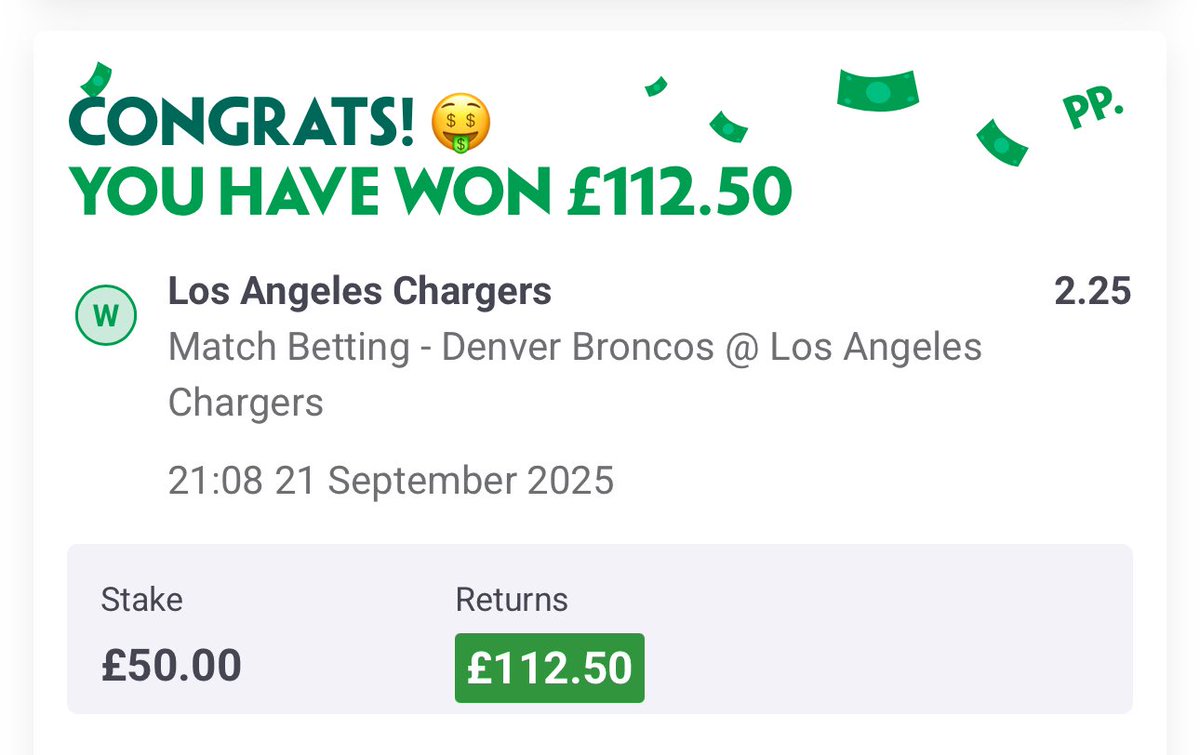 spawnzz7's tweet photo. I've been hot with my live NFL picks, up 15 units over the last three weeks. Going to start sharing my live edges next week!
Follow for the cash! 💰🏈 #NFLPicks #GamblingX https://t.co/luFbwtPzuk