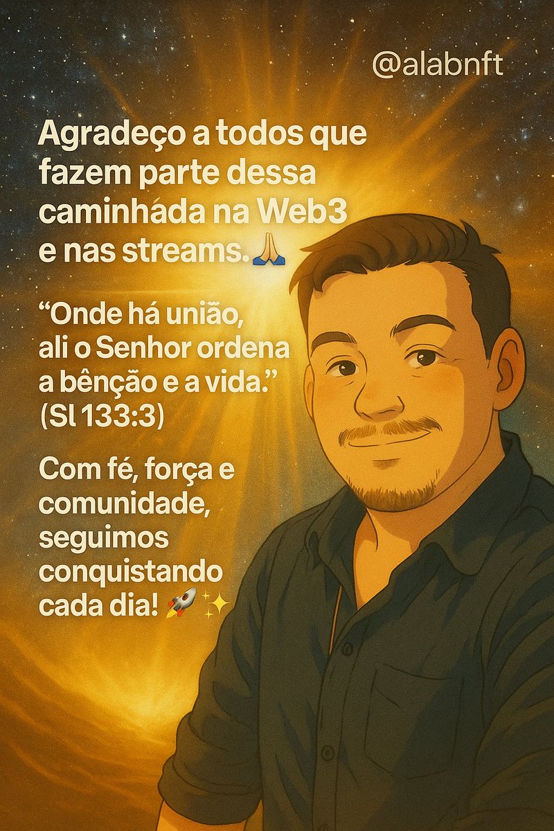 Agradeço a todos que fazem parte dessa caminhada comigo, dia após dia na luta!
#streamer #Web3Gaming
