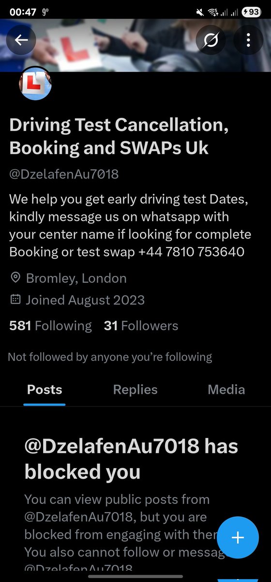 hentvsdad's tweet photo. @dzelafenAu7018
+447810753640

This person is a scammer.  Do not send them money to change your driving test date. https://t.co/mV6kQCraBk
