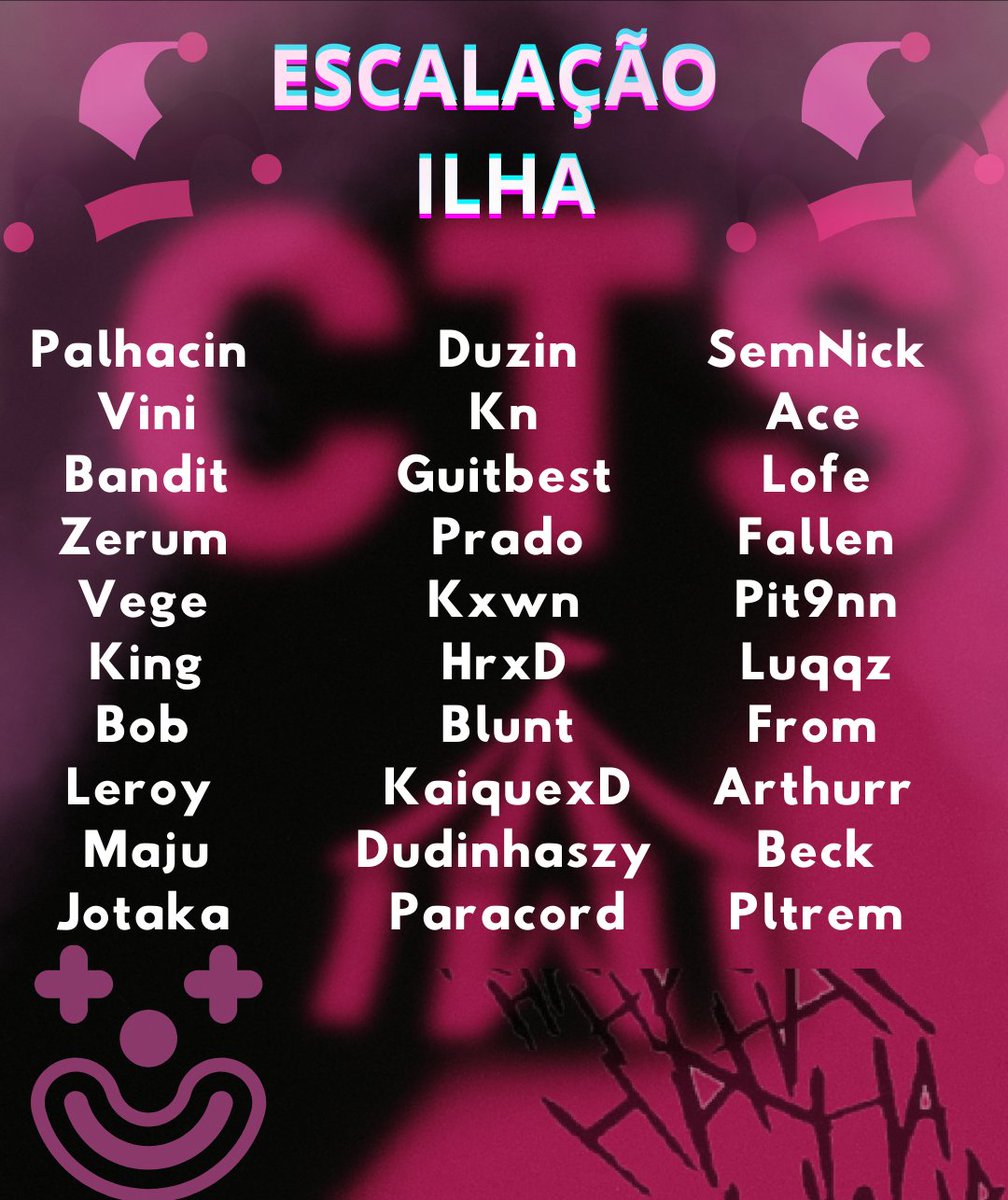🤡ESCALAÇÃO ILHA🤡

CTS X Monaco
Horas: 22:00
Acompanhe em:
<a href="/loud_gabepeixe/">Gabepeixe🧡</a>   <a href="/Metropolegg/">Metrópole</a>