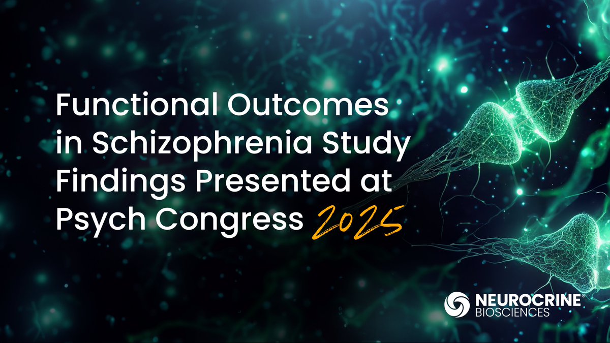 neurocrine's tweet photo. At @PsychCongress 2025, we presented new qualitative study findings from interviews and focus groups that offer insight into the functional outcome priorities of patients with schizophrenia, caregivers, and prescribers.

Twenty-six functional outcome concepts were included across four domains, including activities of daily living, self-care/appearance/health, relationships/communication and social/leisure.

Patients prioritized functional outcomes in the activities of daily living domain, such as doing chores and maintaining a job, while caregivers and prescribers prioritized the self-care/appearance/health domain, which includes medication adherence, attending appointments and personal hygiene.

These findings regarding the relative importance of various functional outcomes should be considered when developing novel treatments and care strategies for this serious condition.

Check out our pipeline to see what we’re working on: https://t.co/GHH7EmB7gd #PsychCongress2025