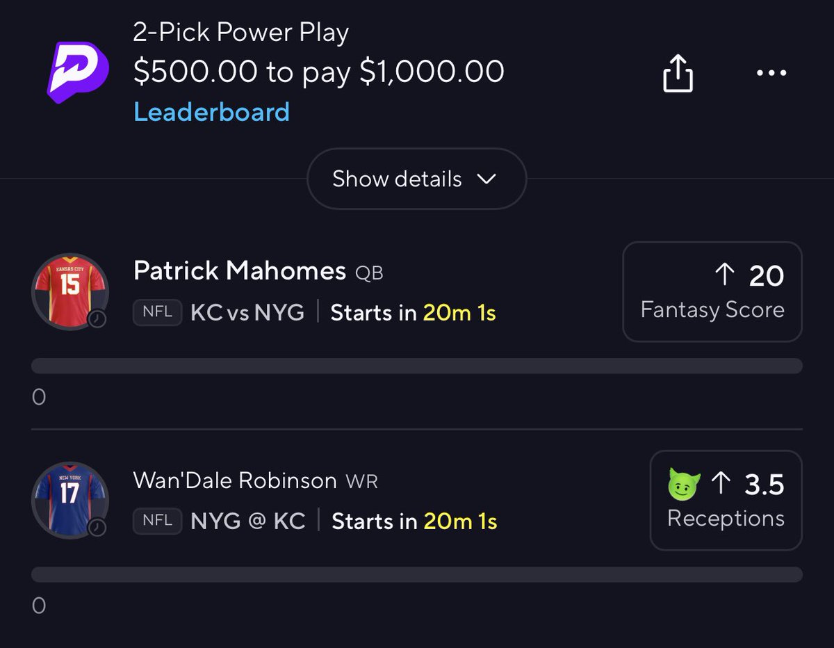 SNF PrizePicks 2 man 🏈🚀

$500 ➡️ $1,000 💰💰💰

BOL if tailing 🫡

Let’s cash 🍀🍀🍀

#prizepicks #gamblingx