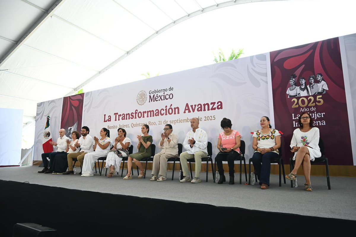 marathb's tweet image. Acompañé a la Presidenta @Claudiashein en el cierre de los eventos de este fin de semana en su gira con motivo de su Primer Informe Gobierno.
En #QuintanaRoo, nuestra Presidenta reiteró su compromiso con la política salarial de los Gobiernos de la Transformación: continuar con…