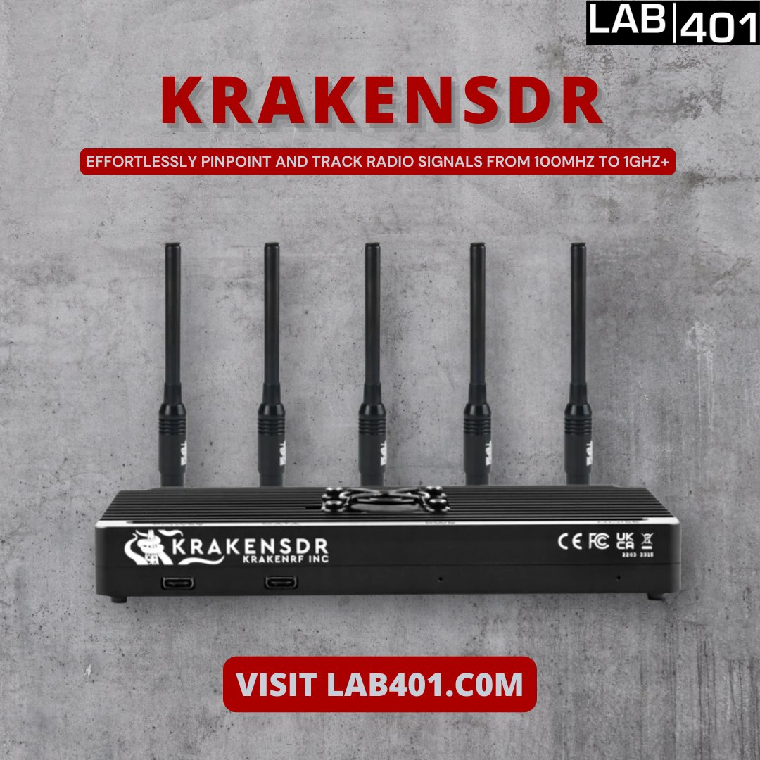 Lab_401's tweet image. 🐙 KrakenSDR: a dedicated RF direction finding & tracking tool with 5 linked SDRs—lock, find & follow signals from 100MHz–1GHz with ease! l.lab401.com/k4gl9
#KrakenSDR #SDR #SignalTracking #RF #RadioDirectionFinding #TransmitterHunting #OpenSource #Lab401