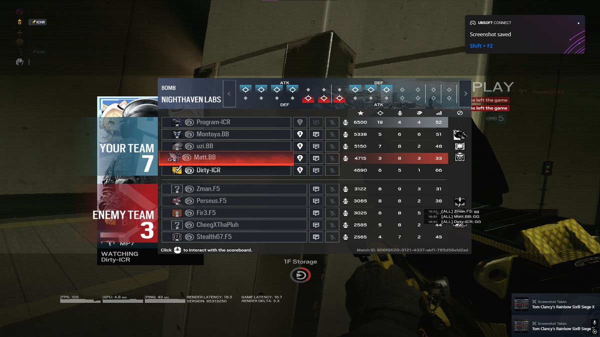 DirtyDollasR6's tweet image. That brings us to 3-1 in Inchor league another win. My team is nasty and @R6Program  is insane. @IchorSiege  dm me for signed headbands.