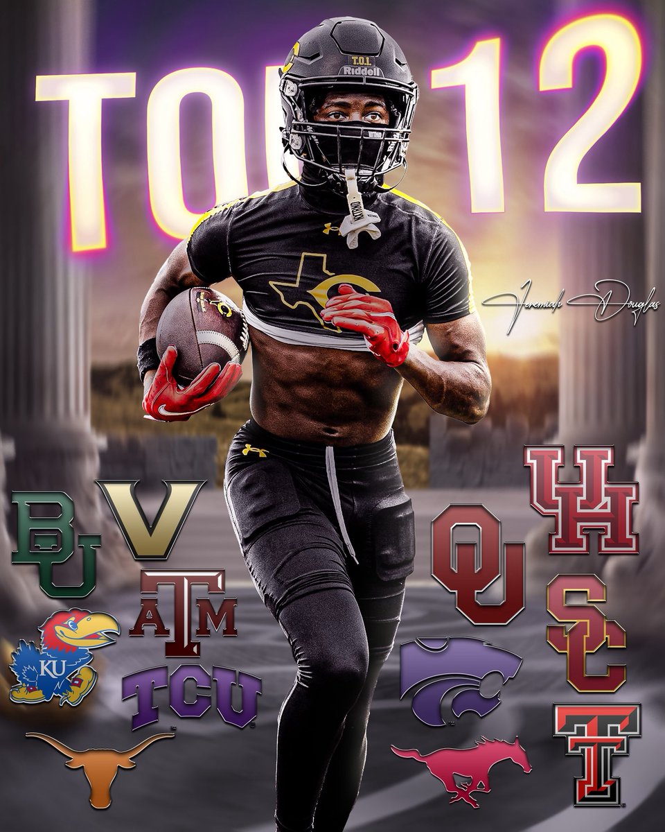CFB Ralb (@cfbralb) on Twitter photo BREAKING: ELITE (‘27) WR Jeremiah Douglas tells me he’s down to 12 schools. 
-
Douglas attends Crandall HS in TX. He is ranked as a top 45 WR in the nation.
-
Where should Jeremiah go? 🤔⬇️ BREAKING: ELITE (‘27) WR Jeremiah Douglas tells me he’s down to 12 schools. 
-
Douglas attends Crandall HS in TX. He is ranked as a top 45 WR in the nation.
-
Where should Jeremiah go? 🤔⬇️