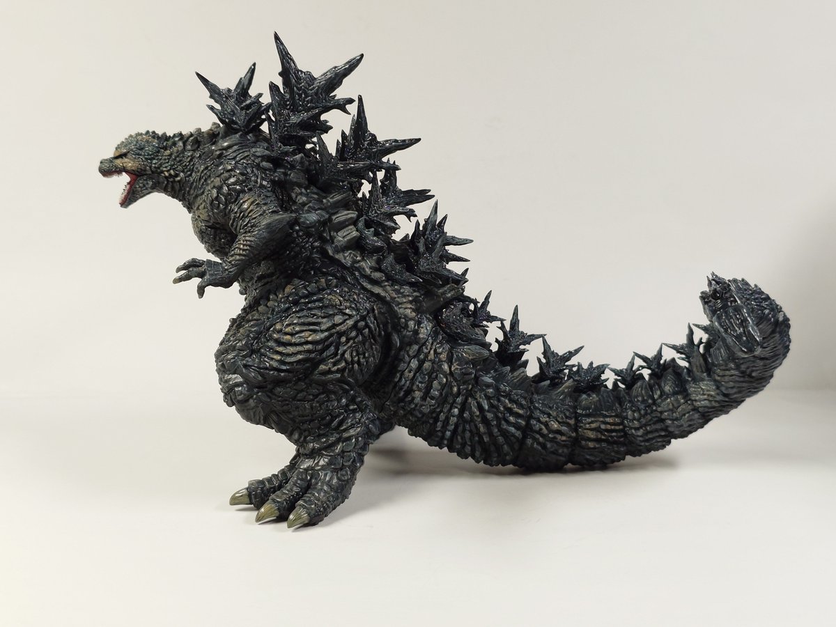 アオシマ PLAfig. No.PF-01 ゴジラ (2023) 徹夜で完成✨ 黒サフから