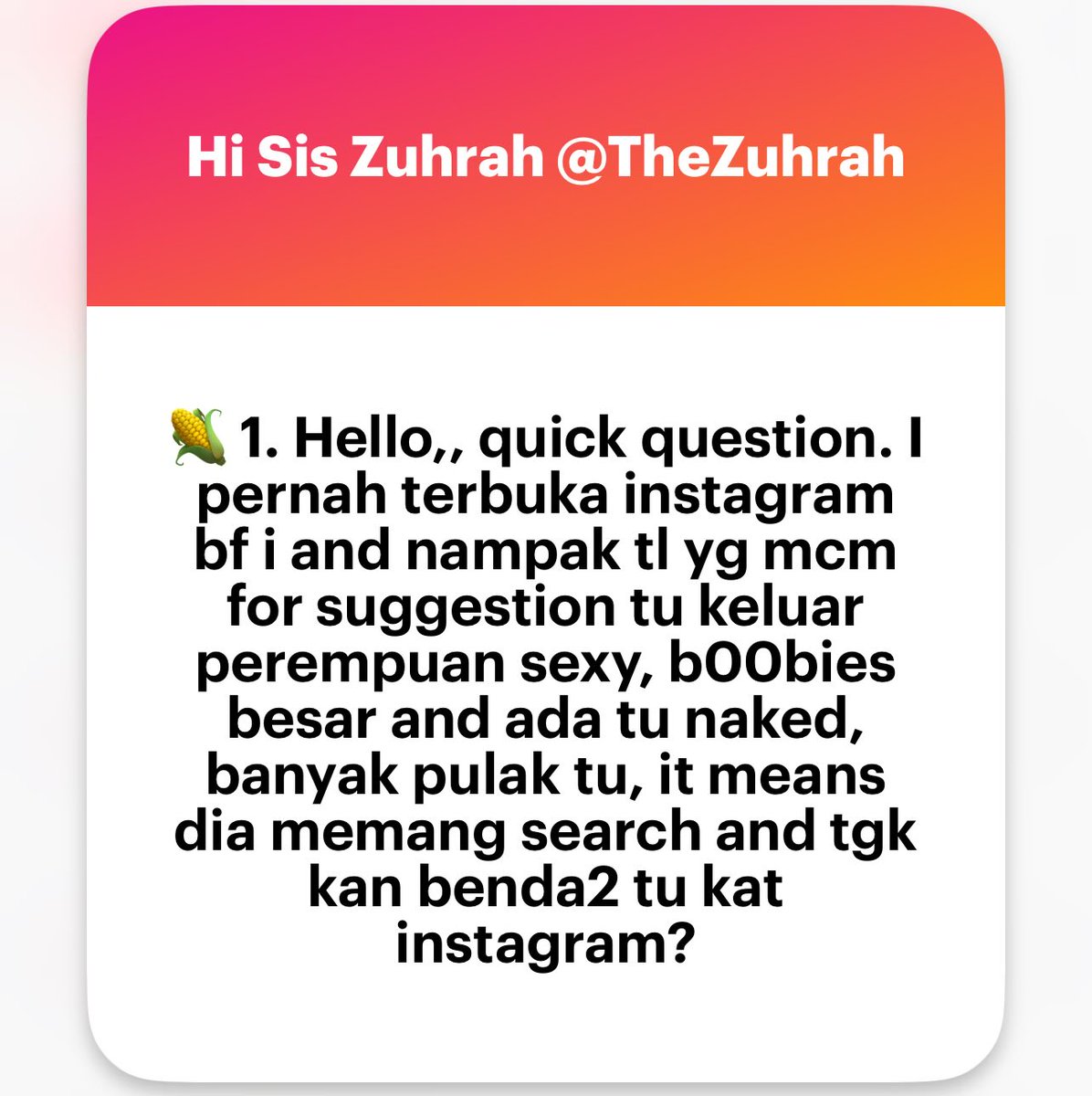 zuhrahx's tweet photo. Instagram DiscoverTab/ Suggestions boyfriend penuh dengan gambar thirst trap.
Kena confront ke?
Biasakan communicate walau sekecil apa pun isu tu. Sebab dah kawin nanti, pasal picit ubat gigi pun boleh gaduh 😌
Lepas pakai ni, tak gaduh da
https://t.co/0FsVTzbH4L
#datingphase https://t.co/DgbyiHBUSX