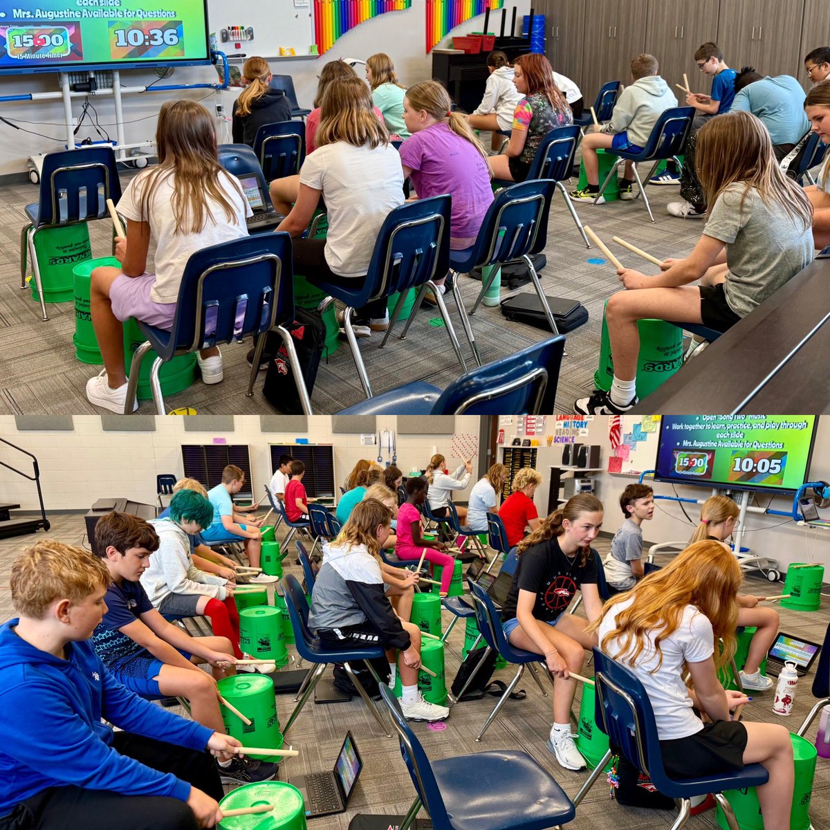 Four weeks of the school year complete. Here’s a glimpse into the last few weeks! Lots of progress. Lots of music making. Lots of buckets!