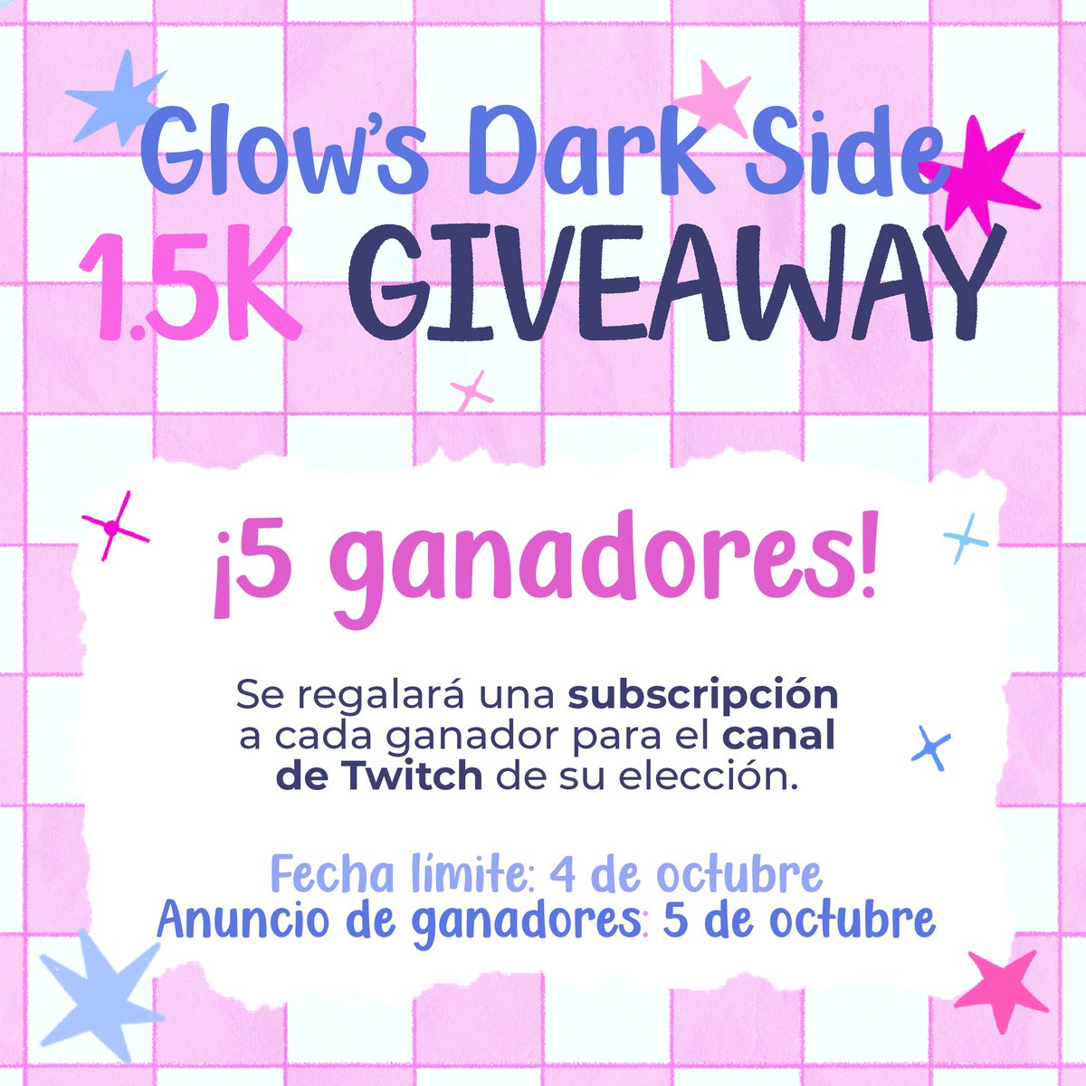 glowsdarkside's tweet photo. ✨1.5K FOLLOWERS, TWITCH SUB GIVEAWAY✨

 ¡¡Muchas gracias!! No tengo palabras para agradecer su apoyo a mi arte, los tkm💖

Para participar: 
🌸Seguirme
🌸Like y retweet 
🌸Comentario = entrada extra
Cierra 4 de oct y el 5 se anuncian ganadores, más términos abajito⬇️ https://t.co/FvZRwFV0fz