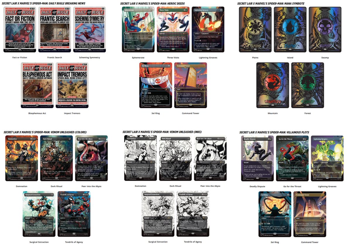 Reminder: MTG x Spider-Man Secret Lair sets drops tomorrow morning