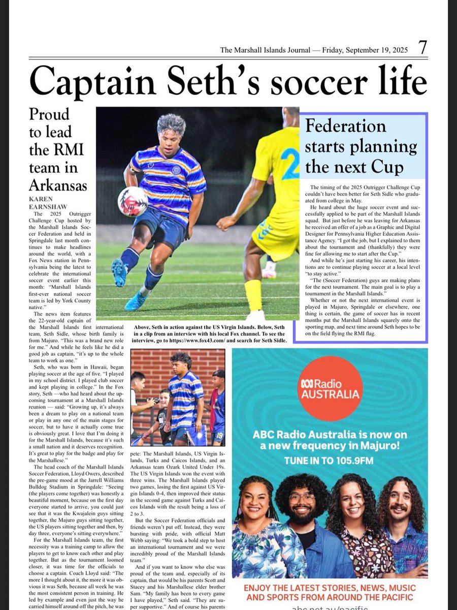 From the Marshall Islands Journal 🇲🇭 <a href="/SoccerFedMI/">Marshall Islands Soccer Federation</a>