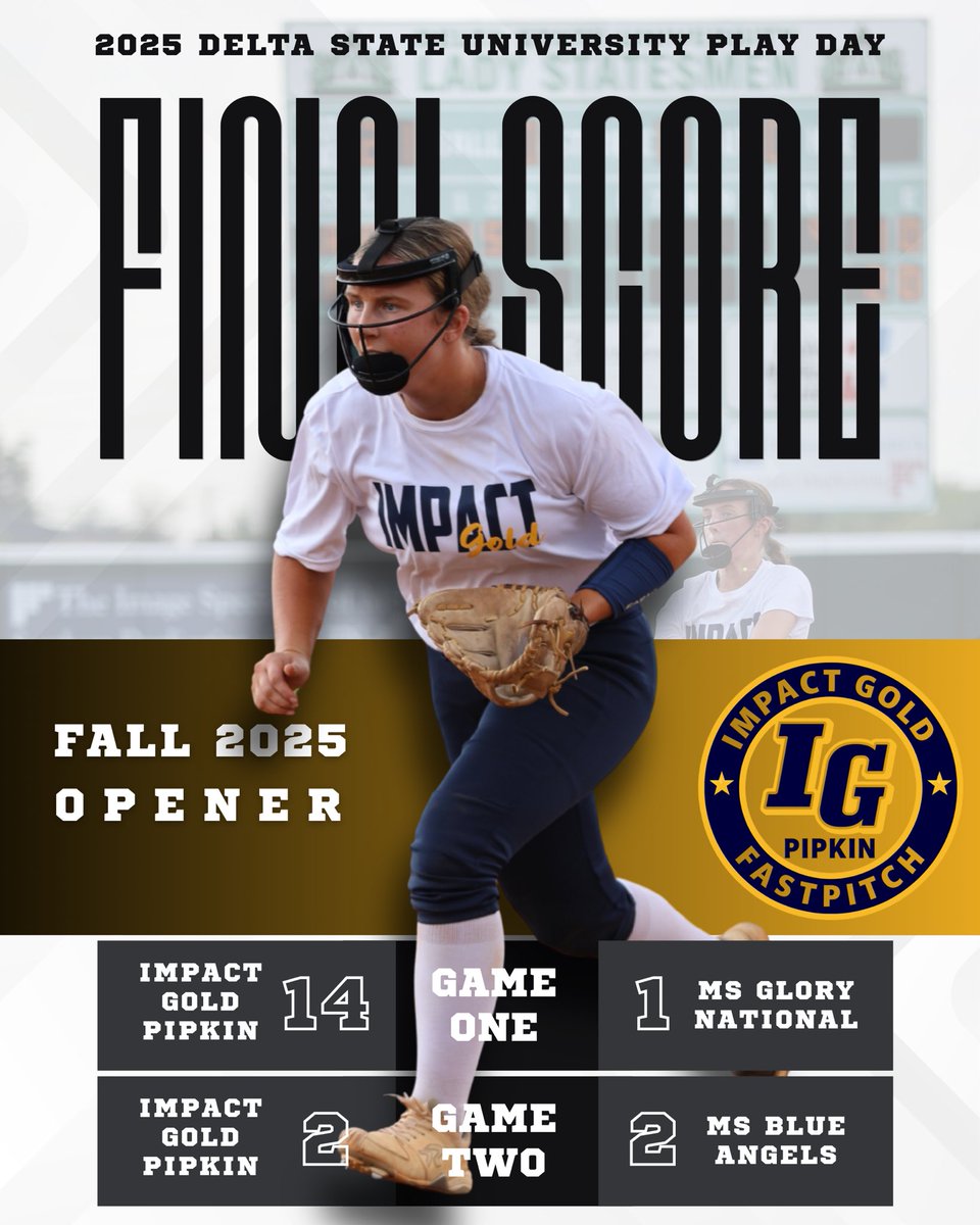 Opening weekend for Impact Gold Pipkin! 🥎 These girls are going to be fun to watch—keep an eye on this talented 2027 squad! #ImpactGold #ClassOf2027