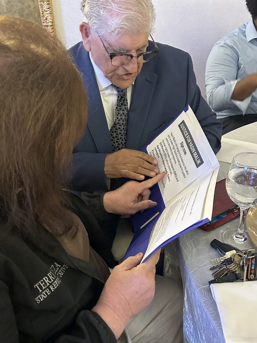 Rajammuzaffar's tweet photo. I was honored to meet State Representative Terry Meza 
today and even more touched by her support for justice in the case of Yasin Malik. Her decision to sign the “Justice for Yasin Malik” petition isn’t just an act of solidarity — it’s a beacon of hope for everyone who believes in human rights, fairness, and dignity.

Thank you, Rep. Meza, for standing tall for justice and lending your compassionate voice to this cause. Your kindness and courage remind us that democracy thrives when good people take a stand.

Your support means the world to me and to all who are working for justice for Yasin Malik. I’m truly grateful for your leadership and heart.

💙 May God bless you — and may God bless America.