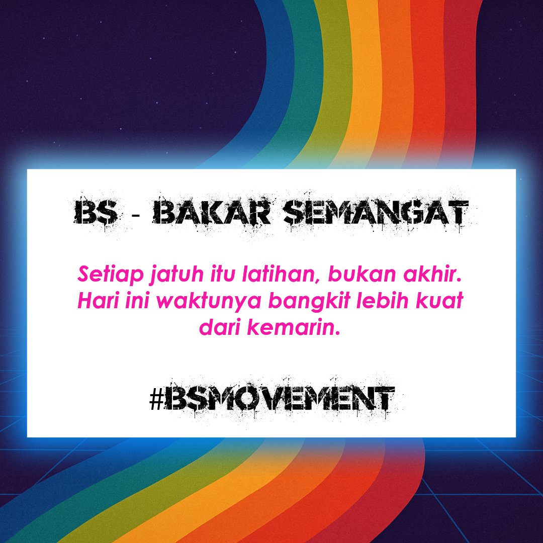crowdpunk_indo's tweet photo. BS โ Bakar Semangat
Setiap jatuh itu latihan, bukan akhir. ๐ฅ๐ช
Hari ini waktunya bangkit lebih kuat dari kemarin.
Tunjukkan BS kamu sekarang! ๐
#BSMovement #OnboardingIndonesia https://t.co/B4dAr8Aj9p