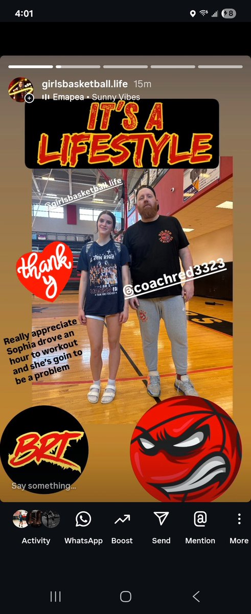 Thank you, Coach Red! #girlsbasketball #sophiabeaty #sosohoops