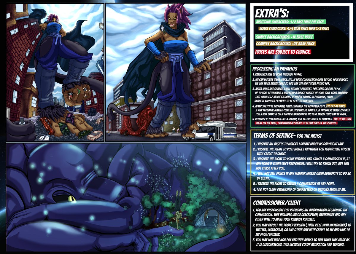 Character Commissions are Open! If anyones interested, you can find DM me here or via discord.
2 Slots are open at this time!