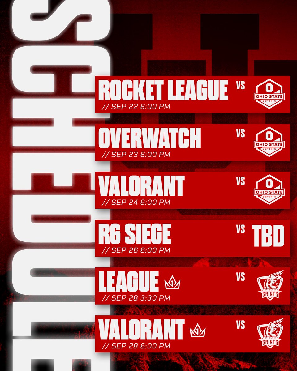 UUtah_Esports's tweet photo. our weekly lineup is HERE 🤩

Check out all the matchups happening this week and don’t miss a single moment! https://t.co/3y86ClpLXO