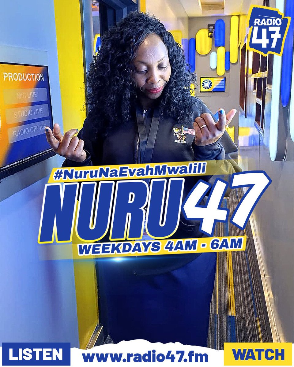 Good morning mwanaligi...umeamkaje? Karibu ndani ya #NuruNaEvahMwalili tupokee Baraka za Wiki mpya pamoja.
#HapaNdipo
<a href="/EvahMwalili/">Mama Taifa Evah Mwalili</a>