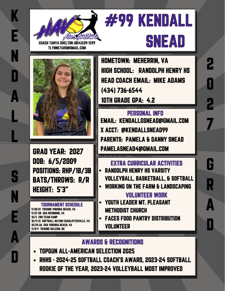 So excited to kick off the fall season with <a href="/HavoK_2010/">Chesterfield HavoK - 2028/2029/2027</a>! Here’s some information and the tournament schedule. <a href="/LongwoodSB/">Longwood Softball</a> <a href="/CoachDot_LU/">Dot Richardson</a> <a href="/VTechSBcoach/">Pete</a> <a href="/Bh2osoftball/">Bridgewater Softball</a> <a href="/RMC_Softball/">Randolph-Macon Softball</a>