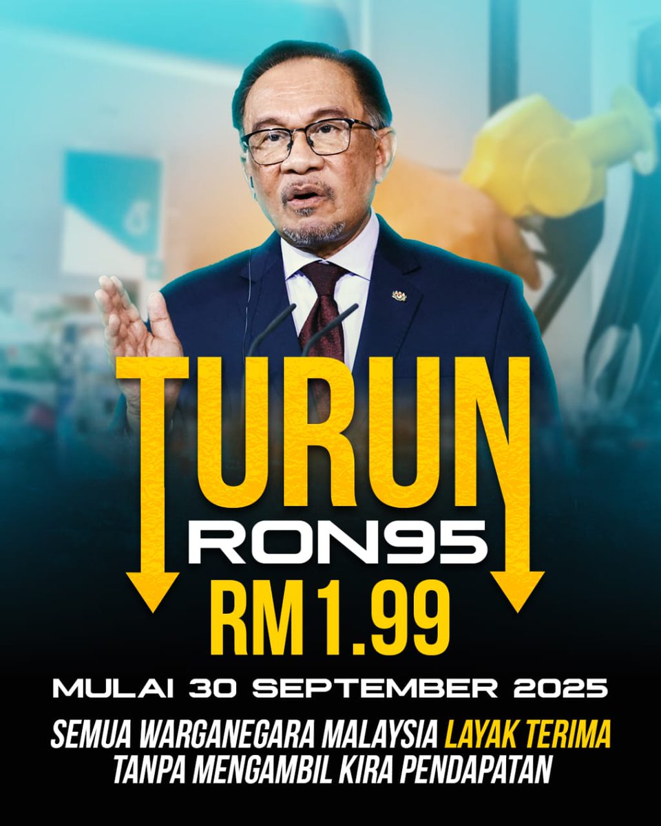 taufiqiskandar_'s tweet photo. Budi MADANI RON95
Harga
RM1.99/L untuk warganegara
RM2.60/L untuk bukan warganegara

Tarikh mula:
27/9: Polis &amp; Tentera
28/9: Penerima STR
30/9: Semua

Syarat:
1) MyKad
2) Lesen memandu sah

Cara:
1) Terminal pam minyak
2) Di kaunter
3) Apps Touch n Go/Setel https://t.co/11TZiNl1DK