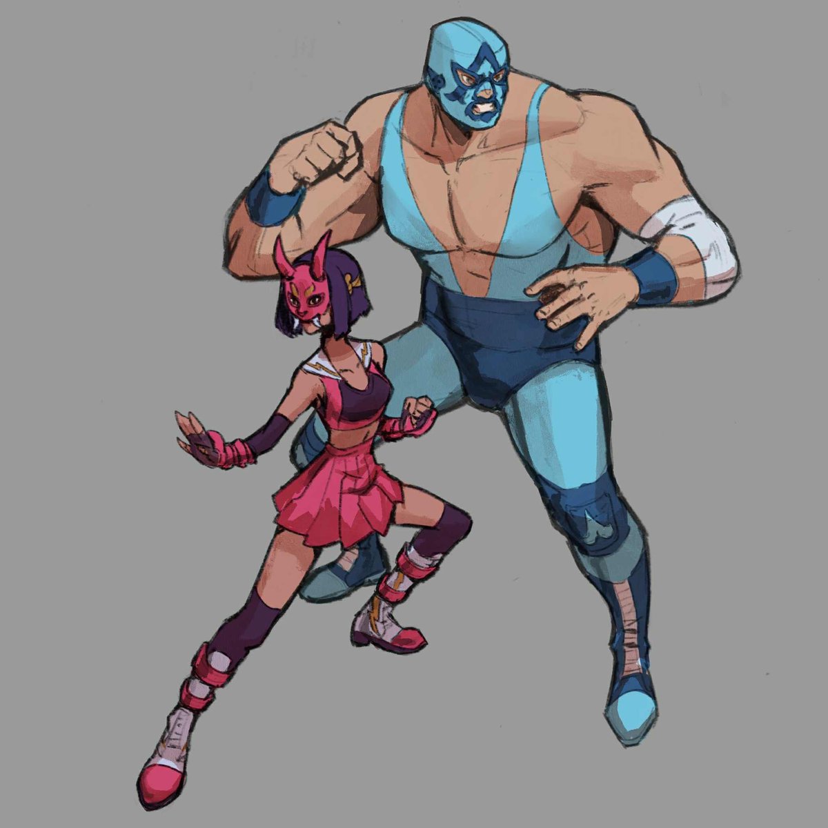 WIP 
Antares and her granddaughter, Machiko 
#comic #luchalibre
