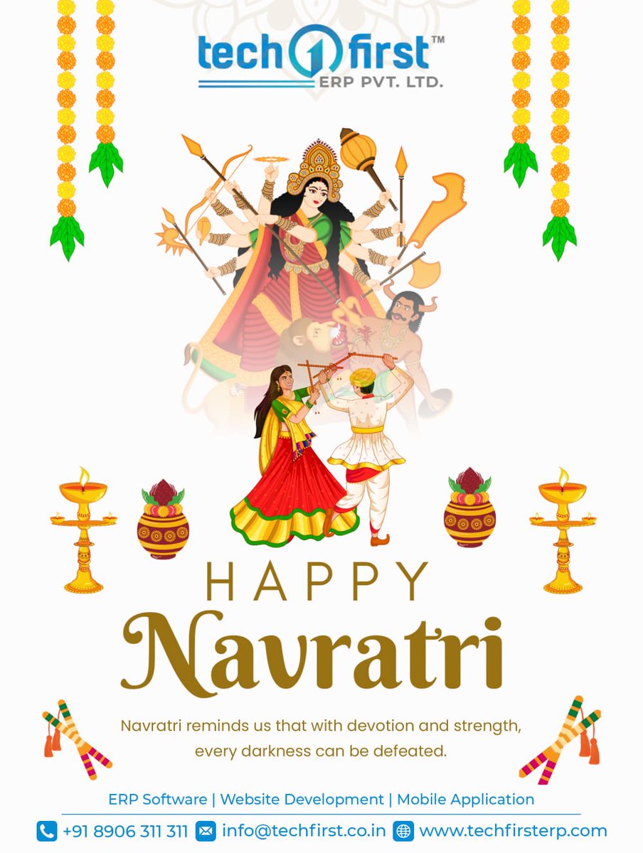 TechFirst_ERP's tweet image. "Navratri reminds us that with devotion and strength, every darkness can be defeated."
#techfirst #erpsolutions #erpsoftwaredevelopment #Navratri2025