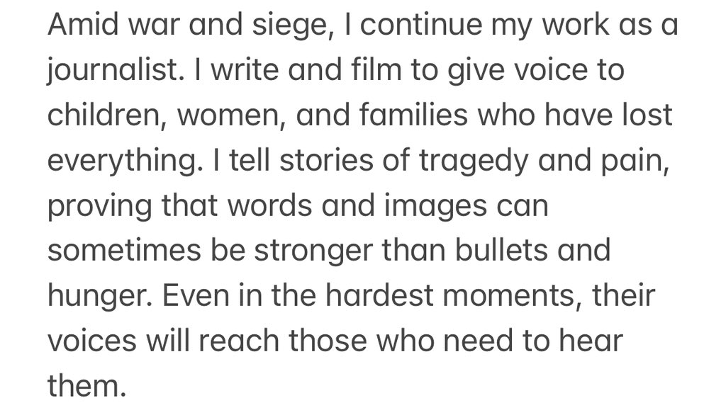 doaa__mohammad's tweet image. Amid war and siege, I continue my work as a journalist. I write and film to give voice to children, women, and families who have lost everything.