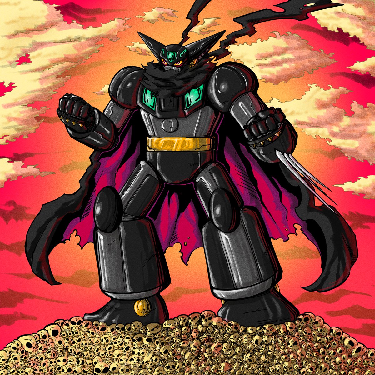 CalqueRouge's tweet image. Black Getter #GetterRobo #ゲッターロボ #新ゲッターロボ