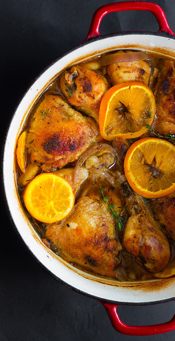 Orange cumin roast chicken for tonight. It's been simmering all day, and the house smells AMAZING.