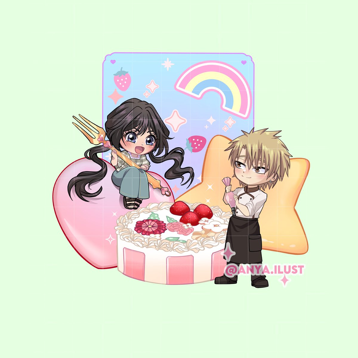 Fan Art of Rintaro and Kaoruko! 💕✨I absolutely love Rintaro with his hair down! 😍🎨💖

#kaoruhana #kaoruhanawarintosaku #rintaro #kaoruko #fanarts #animefanart #chibiart